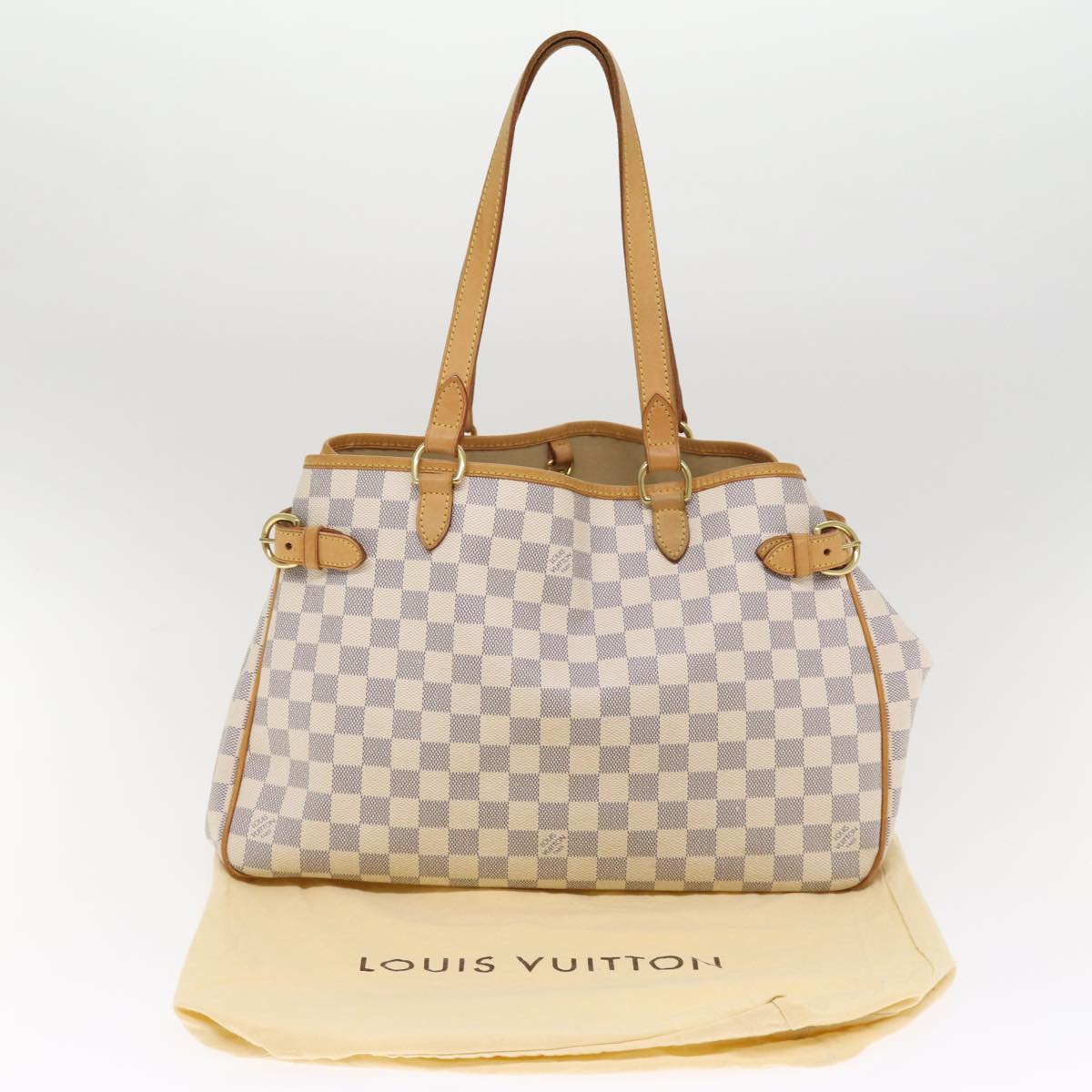 LOUIS VUITTON Damier Azur Batignolles Horizontal Tote Bag N48172 LV Auth 87898