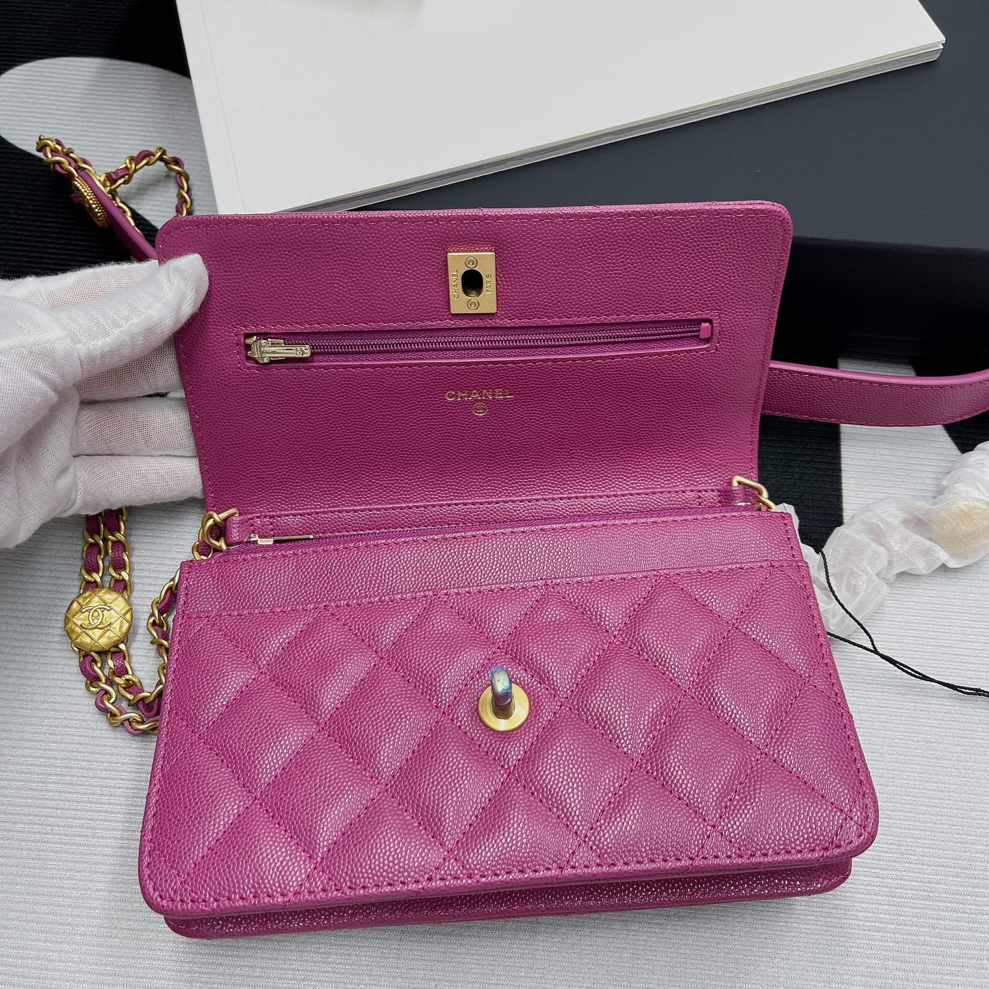 CHLSmall Top Qualityap Bag Gold Hardware Plum For Women Handbags, Shoulder Bags 7.5in/19cm AP2840