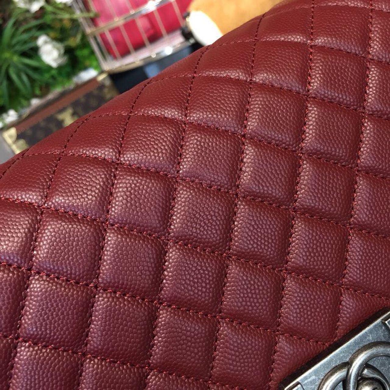 CHL Boy Handbag Silver Hardware Burgundy For Women Bags, Shoulder And Crossbody Bags 9.8in/25cm A67086