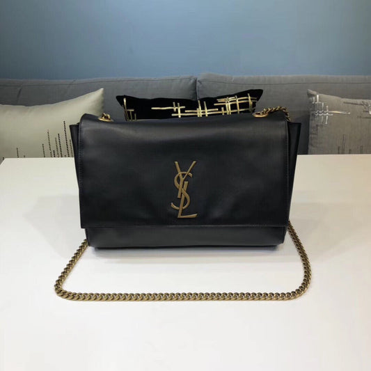Top Quality Kate MeTop Qualityum Chain Bag In Grain De Poudre Black For Women 9.4in/24cm YSL 364021BOW0J1000