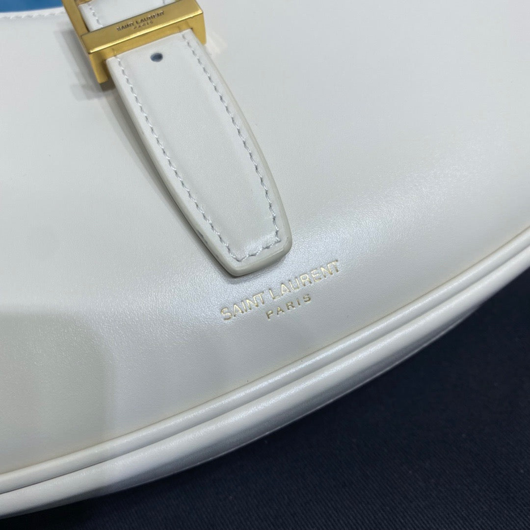 Top Quality Le Fermoir Hobo Bag White For Women 9.5in/24cm YSL 672615