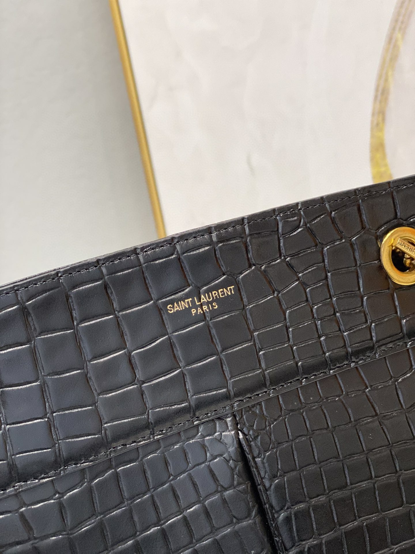 Top Quality Claude-Effect Tote Bag Black For Women 11in/28cm YSL 64028116J0W