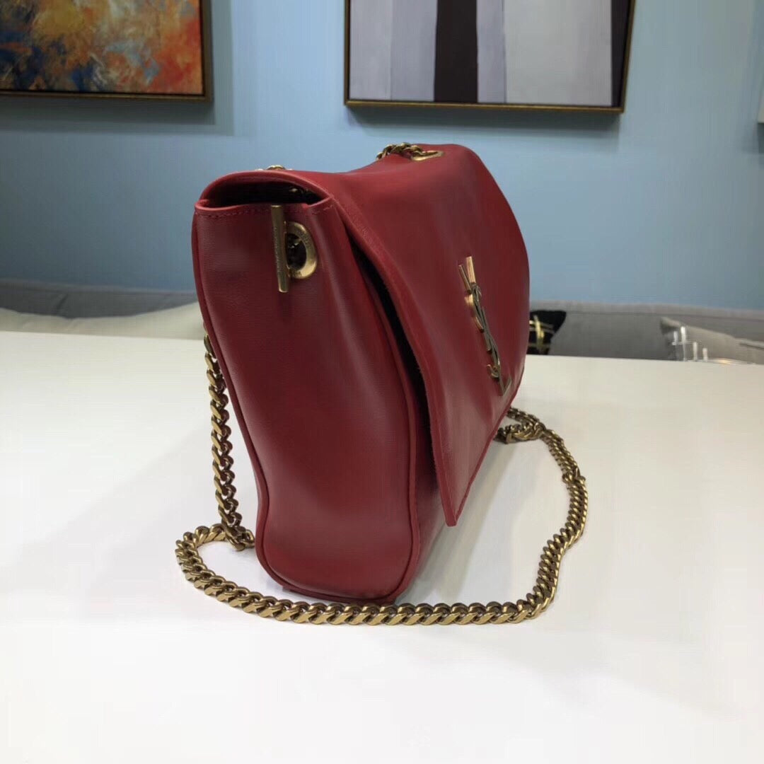 Top Quality Kate MeTop Qualityum Chain Bag In Grain De Poudre Red For Women 9.4in/24cm YSL 364021BOW0J6008