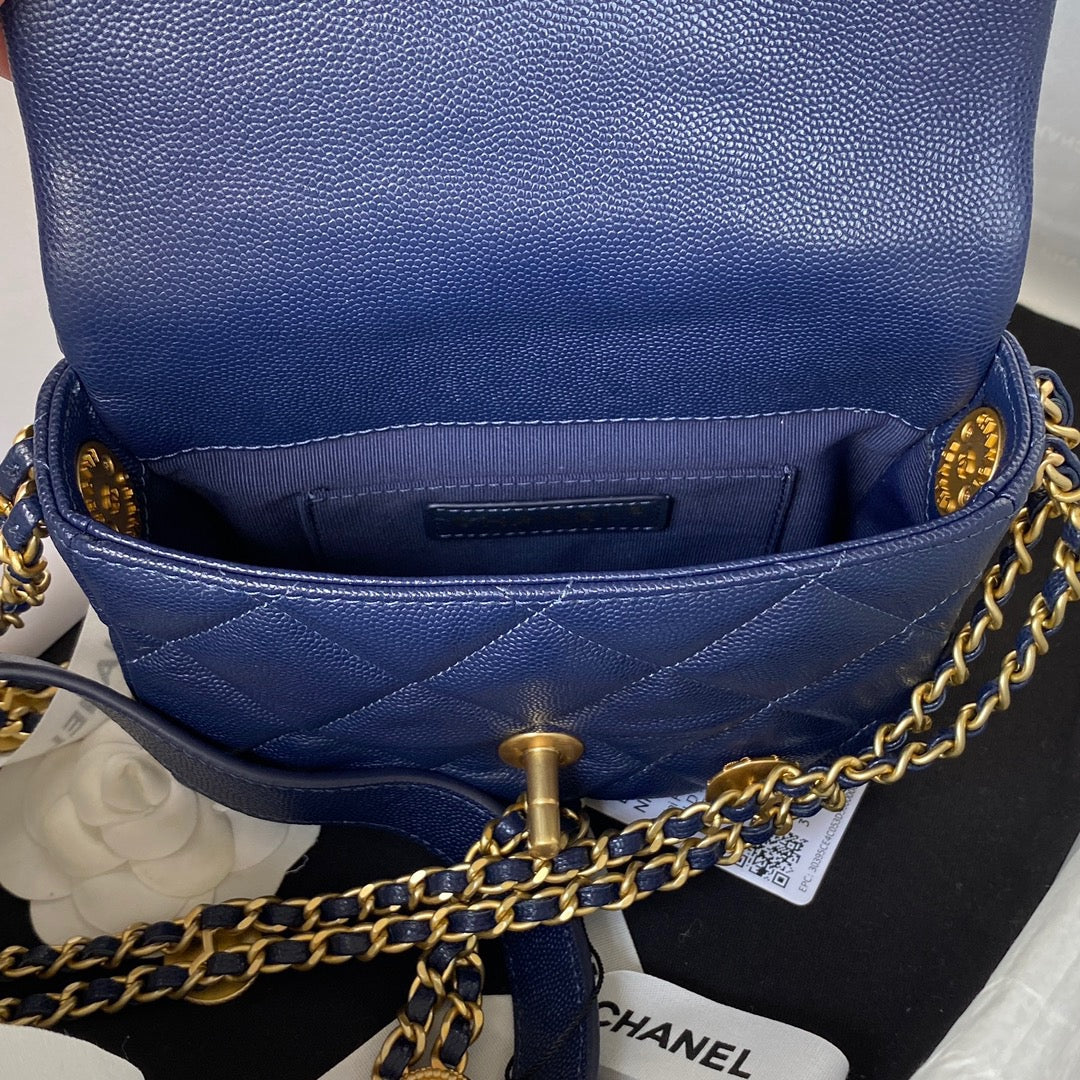 CHLMini Top Qualityap Bag With Top Handle Gold Hardware Navy Blue For Women Handbags, Shoulder Bags 7.9in/20cm AS2431 B08846 NJ532