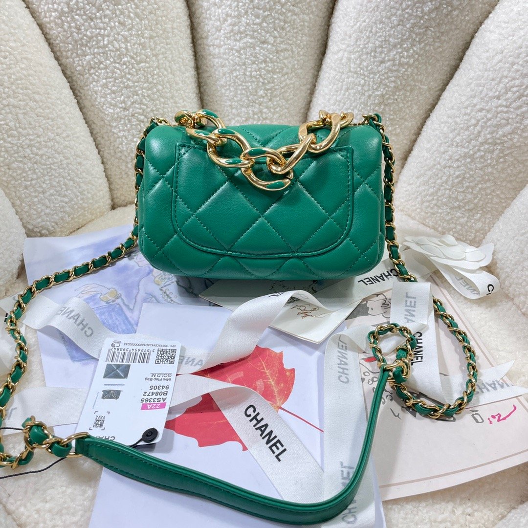 CHLMini Top Qualityap Bag Gold Hardware Green For Women Handbags, Shoulder Bags 6.7in/17cm AS3365