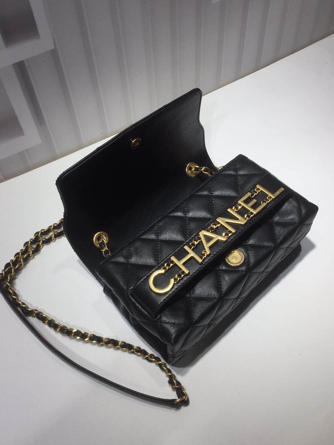 CHLFront Logo Small Top Qualityap Bag Gold Hardware Black For Women Handbags, Shoulder Bags 8.2in/21cmAS1490
