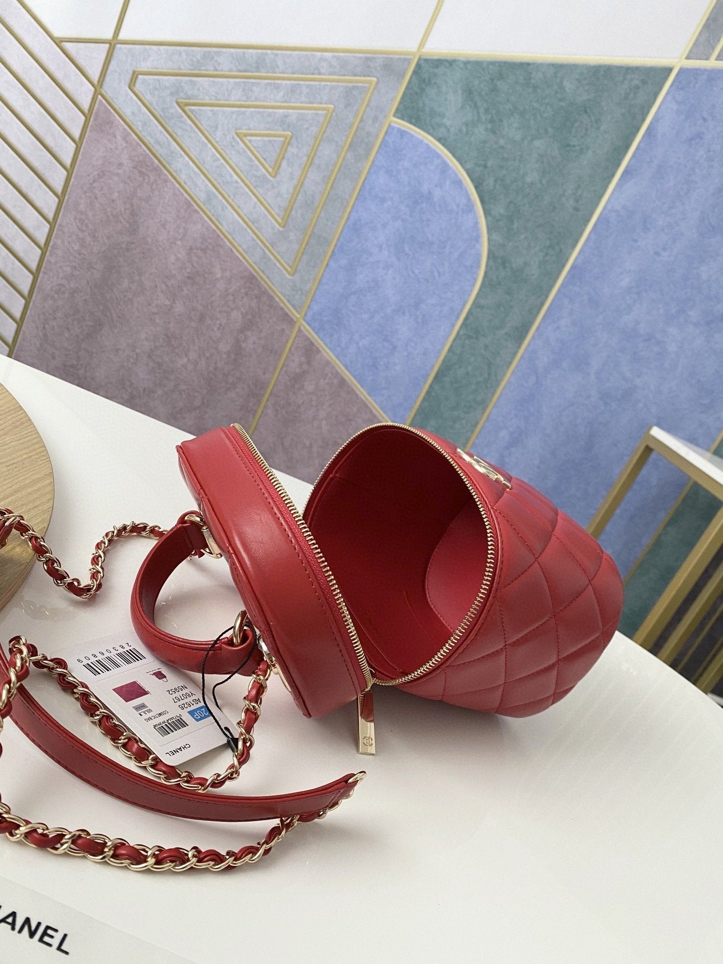 CHLVanity Case Gold Hardware Burgundy For Women Handbags, Shoulder Bags 9.4in/24cm 