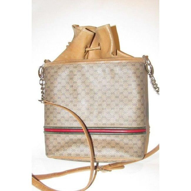 ! Gucci   Camel Leather With Red And Green Bold Gold Gg Horse Bit Center