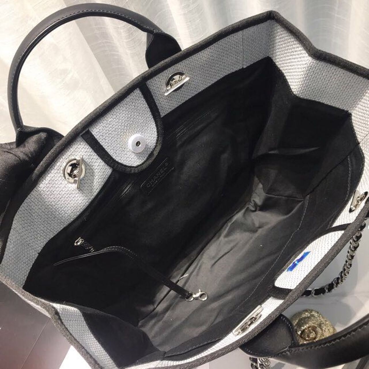 CHL Deauville Tote Canvas Bag Light Grey For Women Handbags, Shoulder Bags 15in/38cm A66941