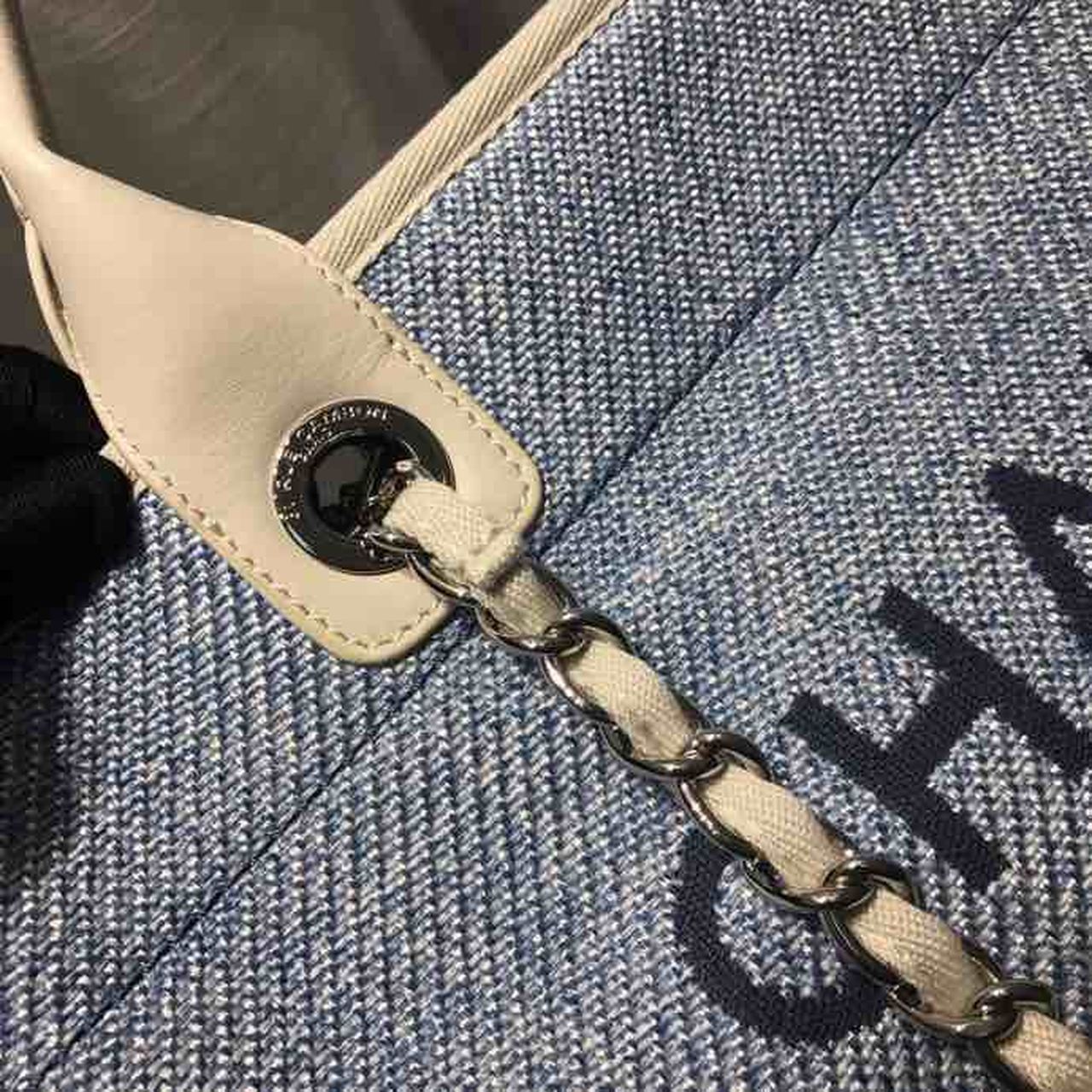 CHL Deauville Tote Canvas Bag Light Grey For Women Handbags, Shoulder Bags 15in/38cm A66941