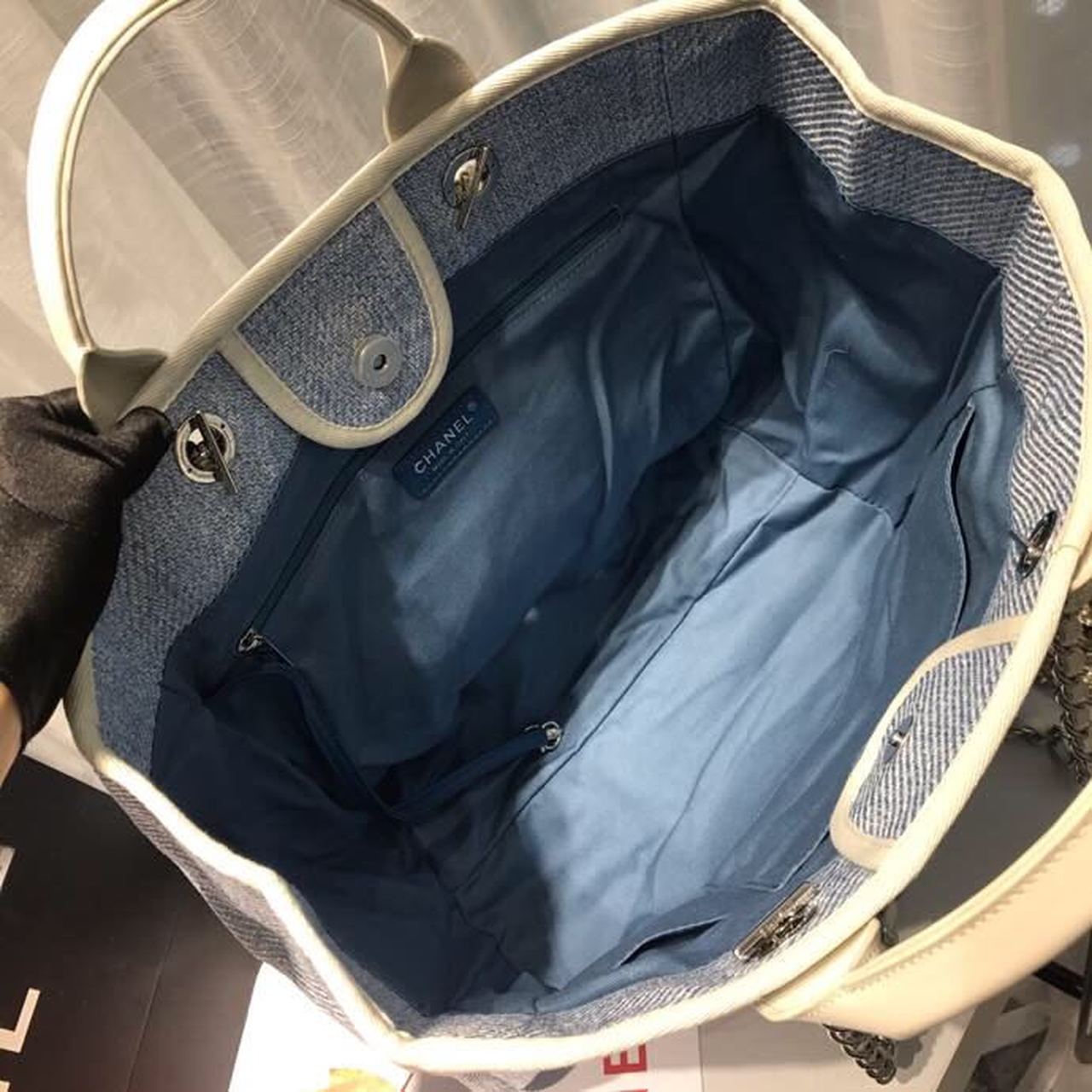 CHL Deauville Tote Canvas Bag Light Grey For Women Handbags, Shoulder Bags 15in/38cm A66941