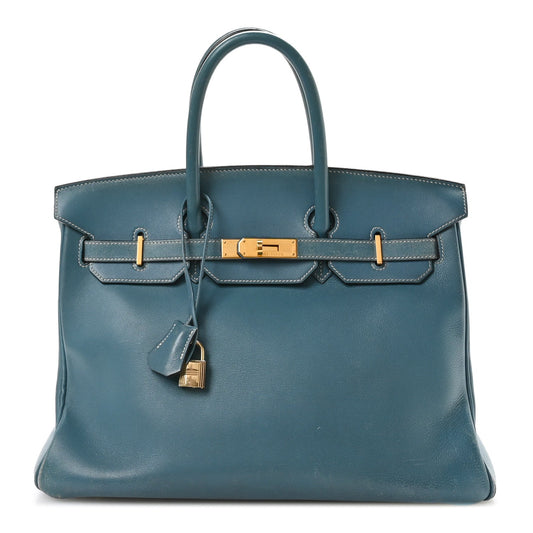 Hermes Gulliver Birkin 35 Blue Jean