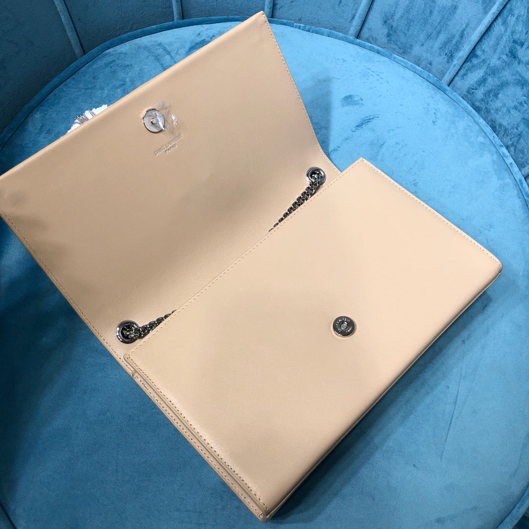 Top Quality Kate MeTop Qualityum Chain Bag With Tassel In Grain De Poudre Beige For Women 9.4in/24cm YSL 