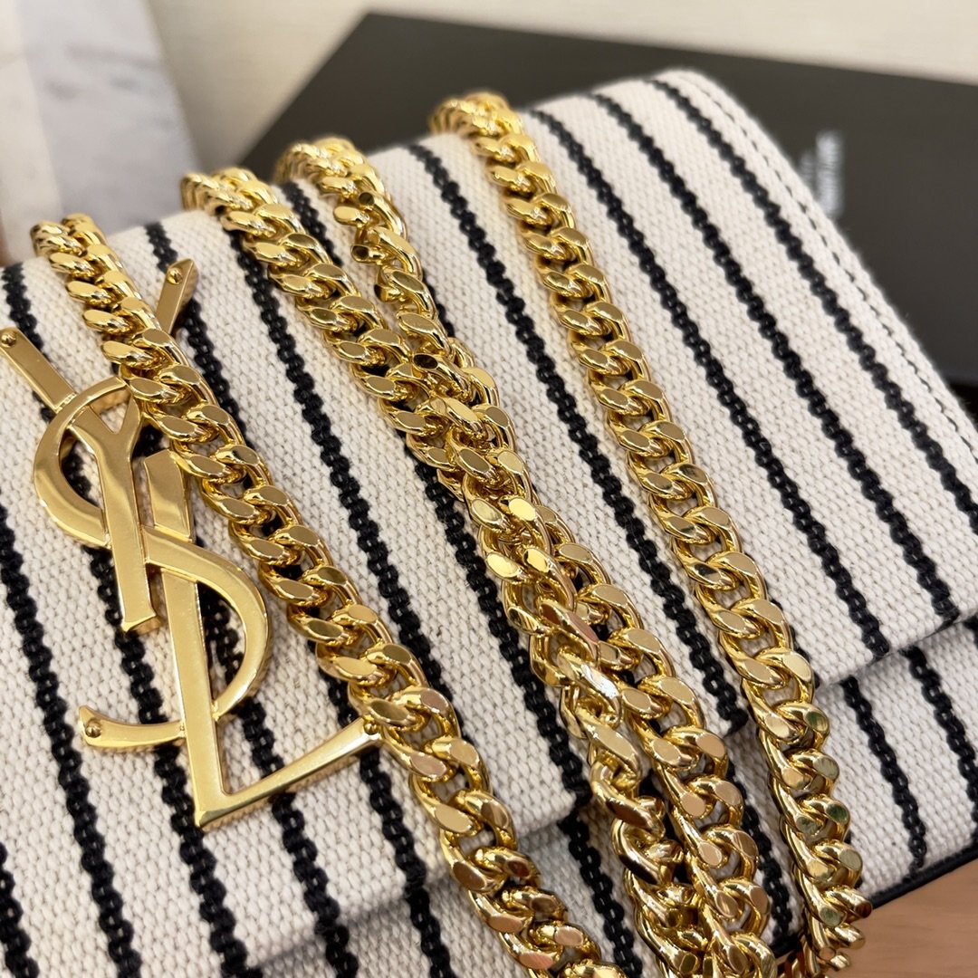 Top Quality Kate Small Chain Bag In Canvas For Women 7.9in/20cm YSL 469390FAACG9583