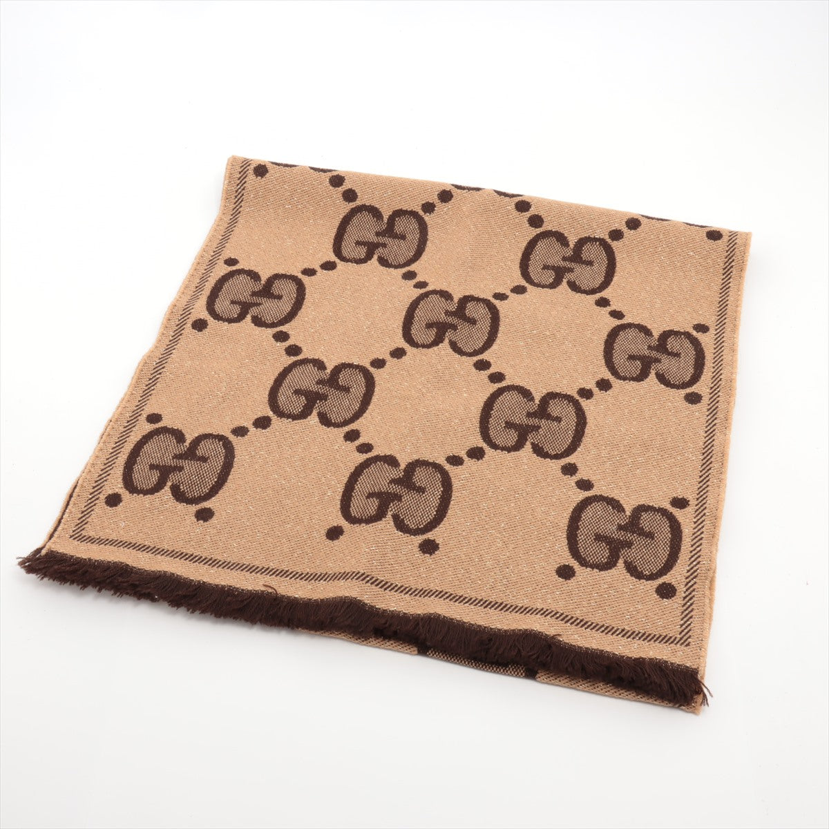 ITEM 11 - Gucci Reversible Monogram Brown Scarf
