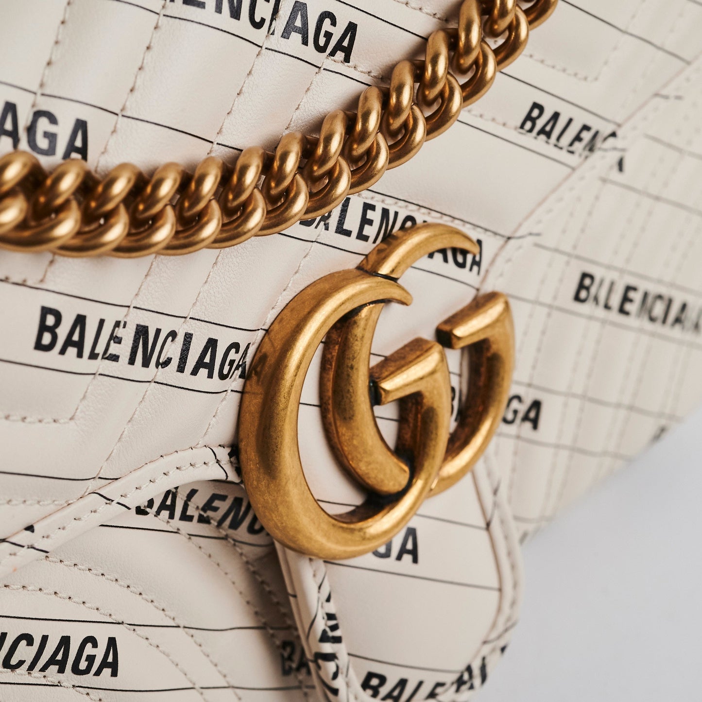 Gucci X Balenciaga Collab Marmont Small White