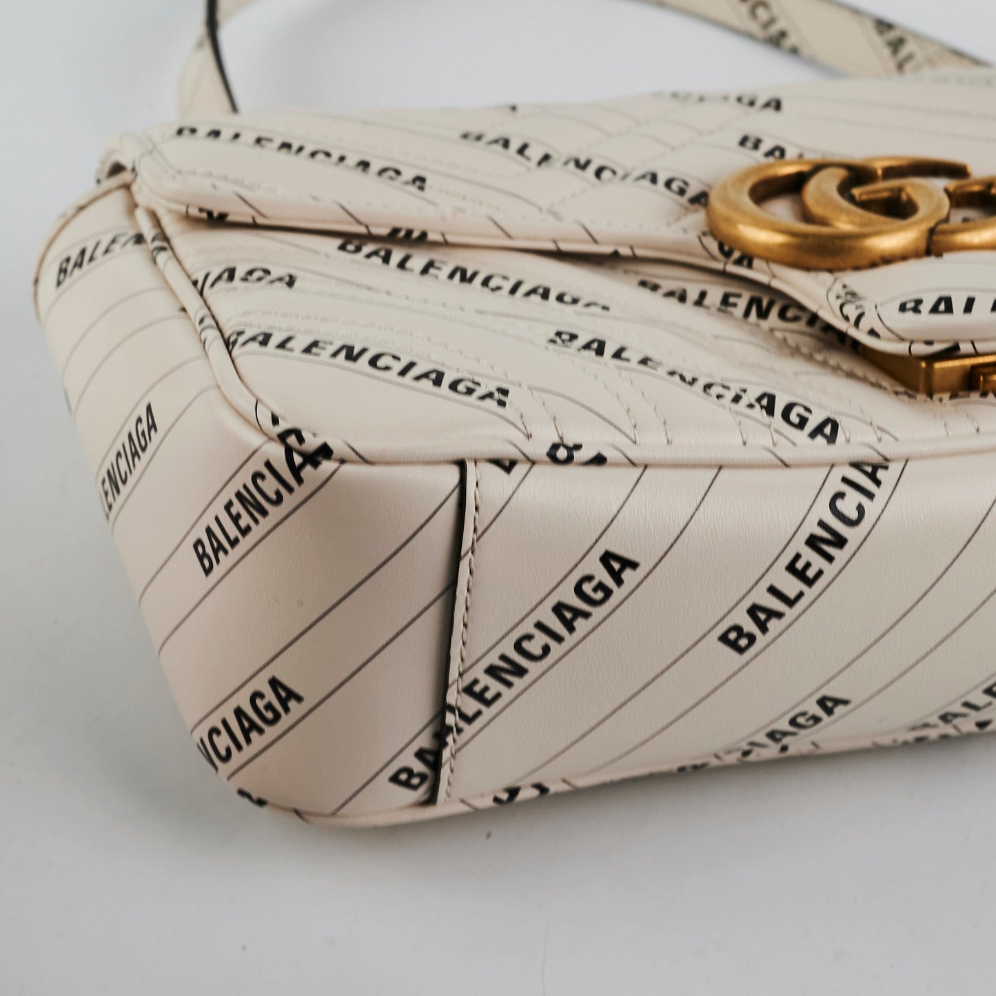 Gucci X Balenciaga Collab Marmont Small White