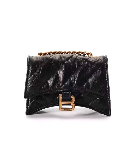 BALENCIAGA CRUSH QUILTED CALFSKIN MINI CHAIN BAG