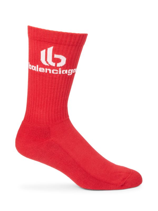 BALENCIAGA DOUBLE B LOGO CREW SOCKS