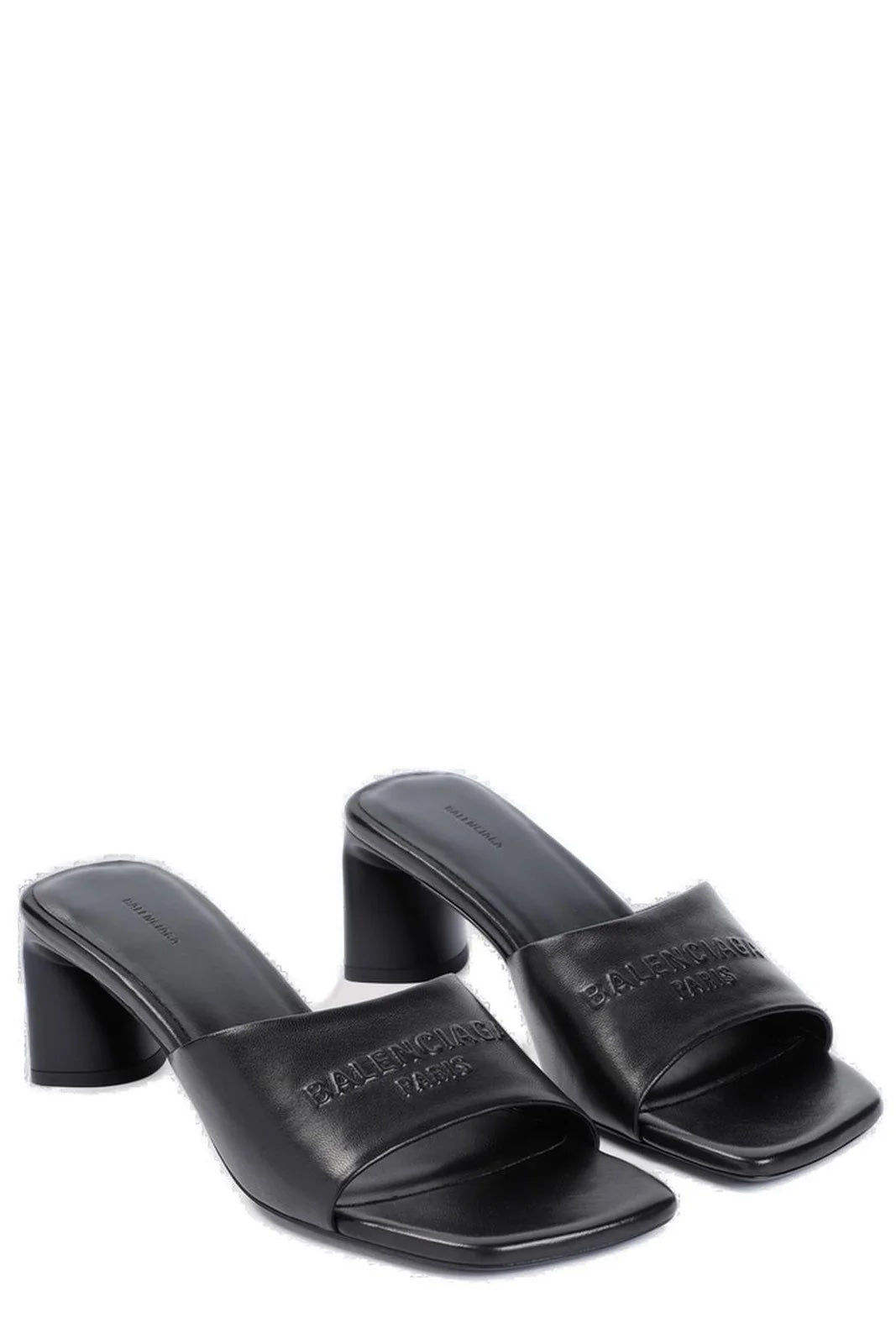 BALENCIAGA DUTY FREE LAMBSKIN LEATHER HEELED SANDALS