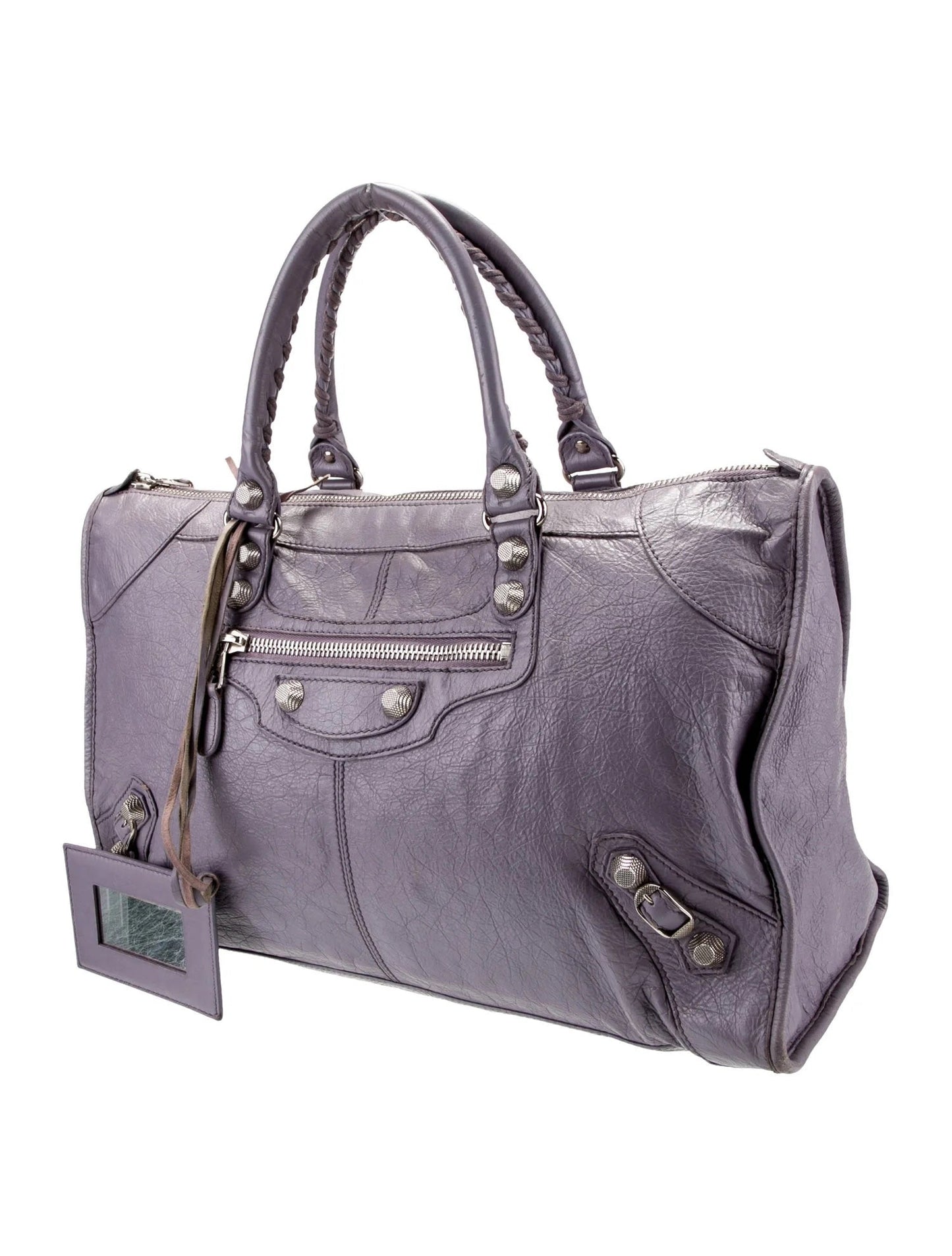 BALENCIAGA LAMBSKIN LEATHER JACINTHE GIANT 12 WORK BAG