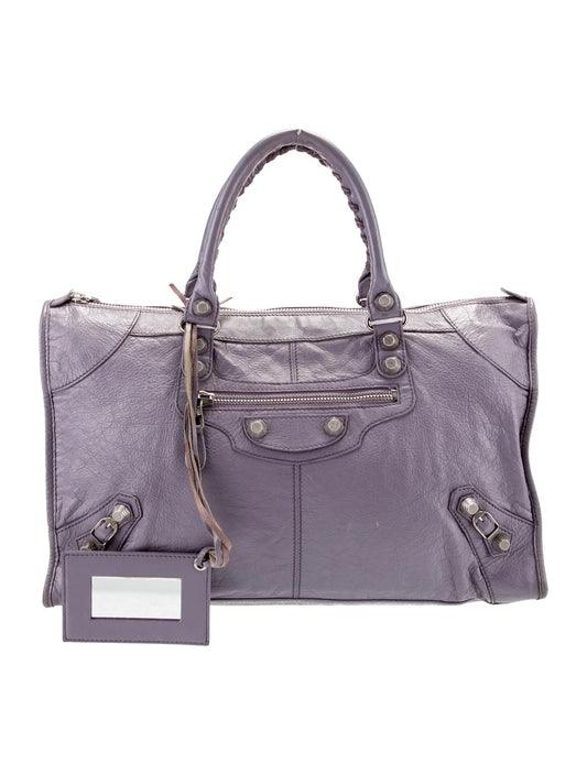 BALENCIAGA LAMBSKIN LEATHER JACINTHE GIANT 12 WORK BAG