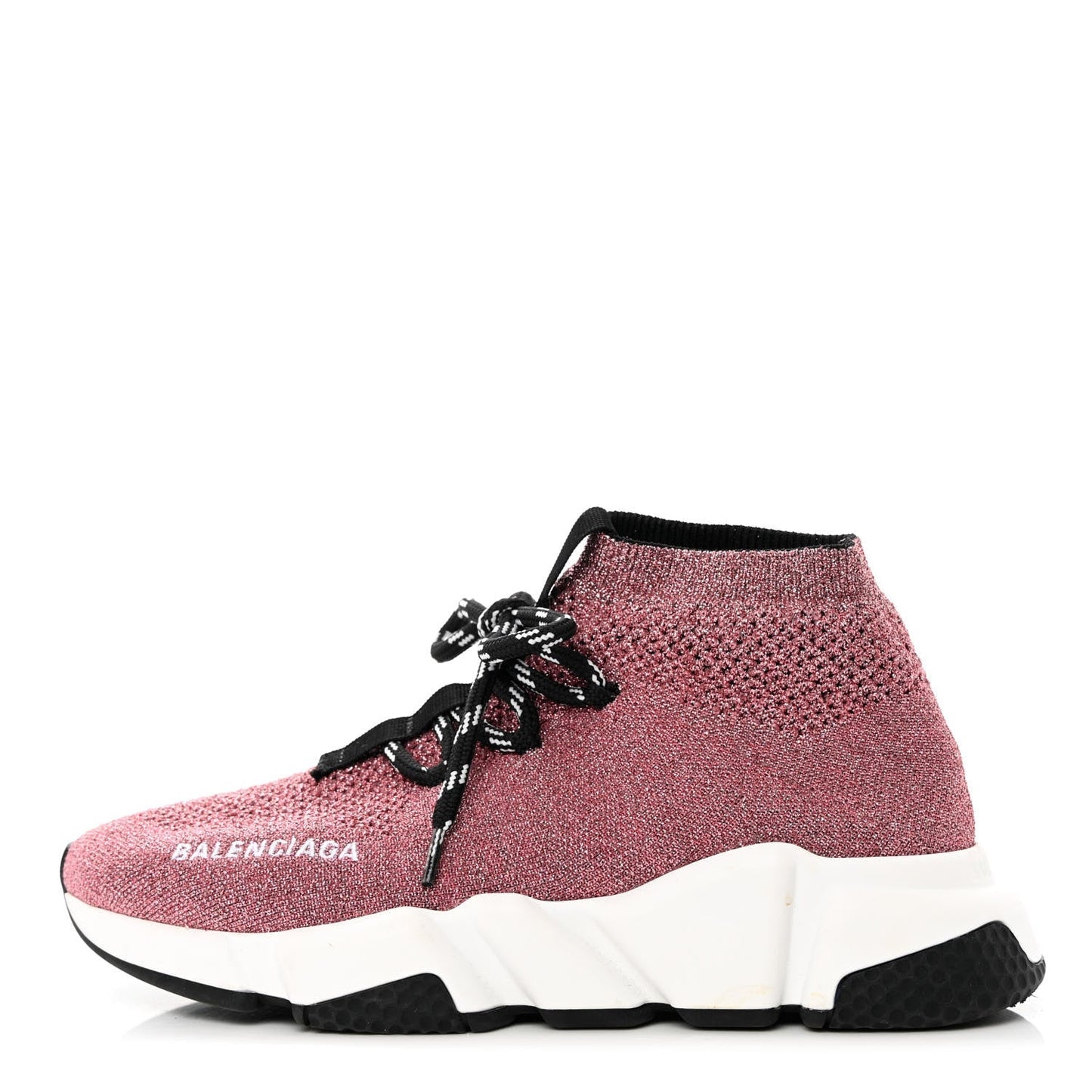 BALENCIAGA LAMINATED KNIT SPEED LACE-UP SNEAKERS