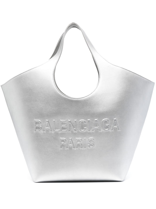 BALENCIAGA METALLIC CALFSKIN MEDIUM MARY KATE TOTE BAG