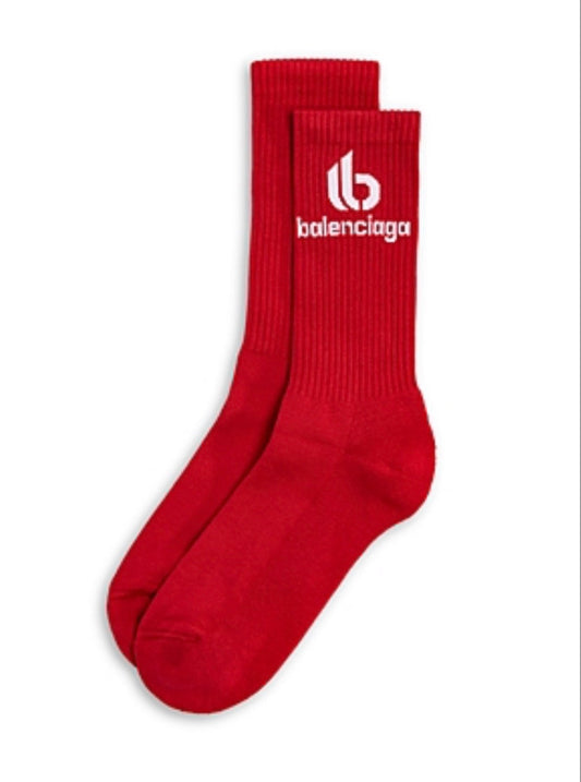 BALENCIAGA DOUBLE B LOGO CREW SOCKS