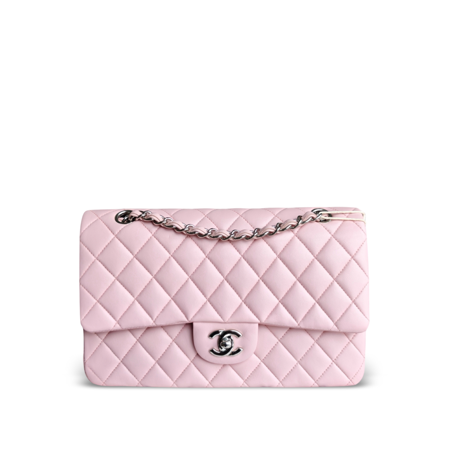Chanel Classic Flap Medium - 25CM Quilted Lambskin Light Sakura Pink Silver Hardware Series 22
