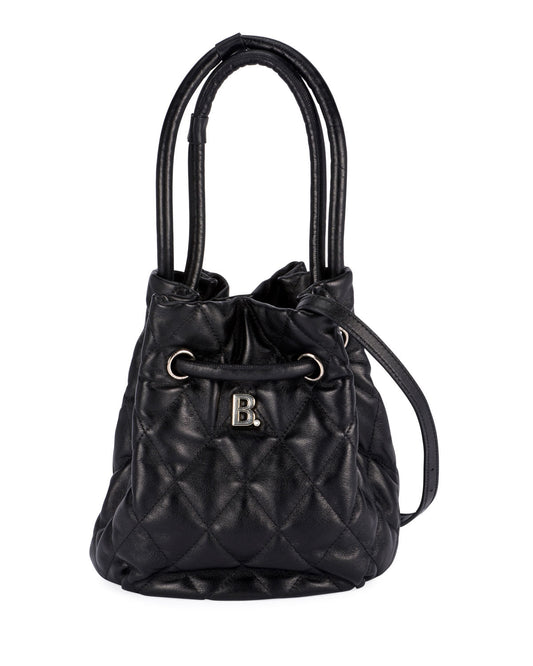 BALENCIAGA B QUILTED NAPPA LEATHER BUCKET BAG