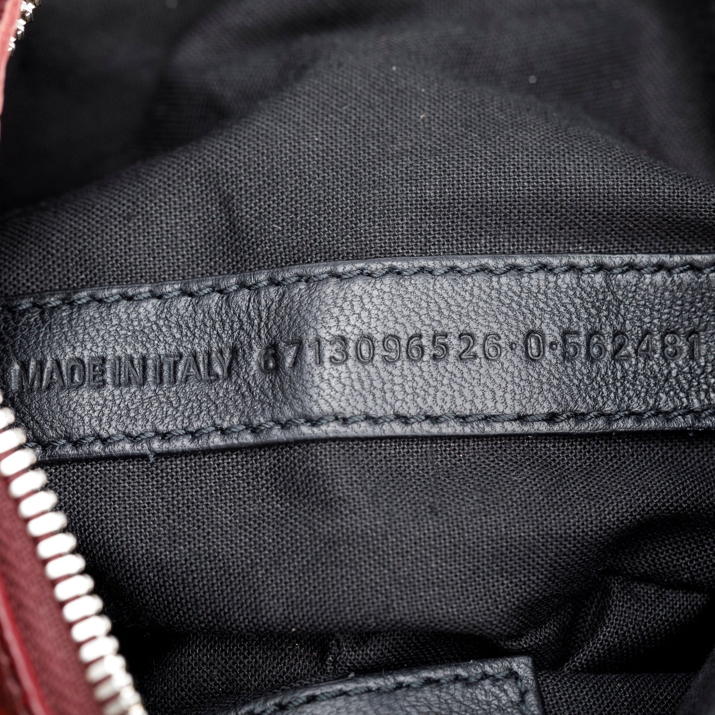 Balenciaga Burgundy Calfskin Crocodile Embossed Le Cagole XS Shoulder Bag