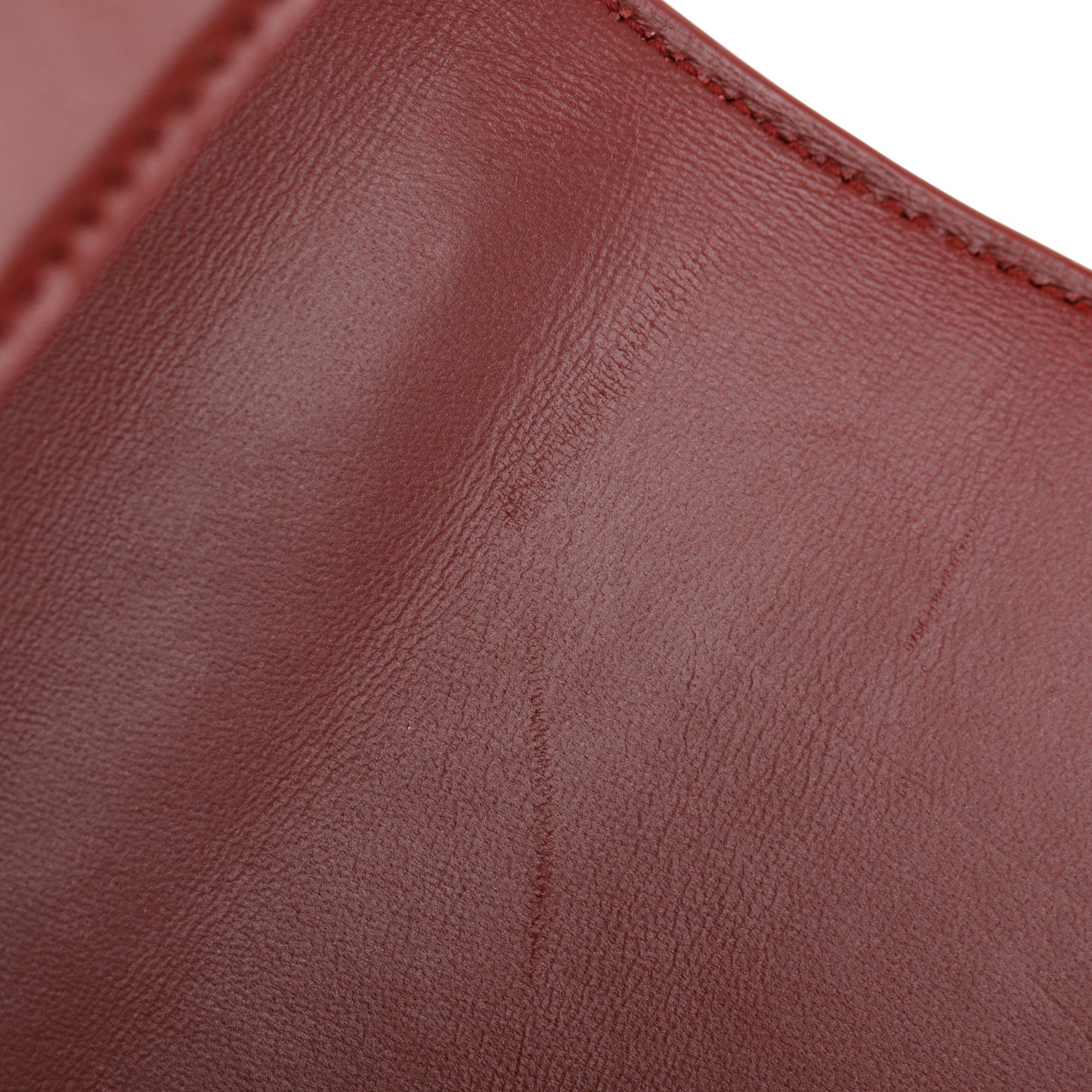 Balenciaga Burgundy Calfskin Leather Medium Hourglass Top Handle Bag