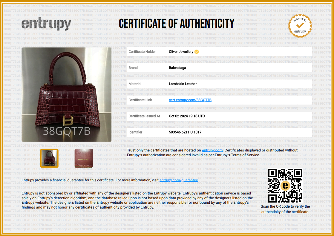 Balenciaga Burgundy Croc Embossed Leather Small Hourglass Top Handle Bag