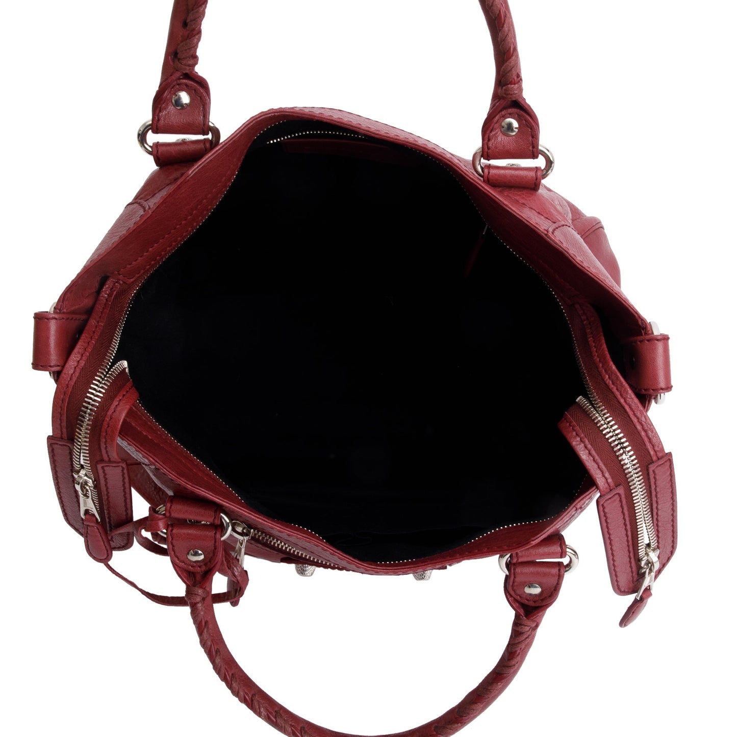 Balenciaga Burgundy Motocross Agneau Leather Giant 12 City Bag