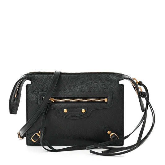 BALENCIAGA CALFSKIN LEATHER NEO CLASSIC SHOULDER BAG