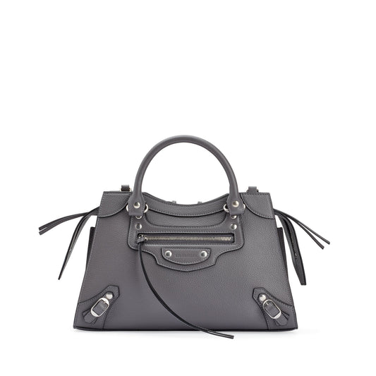 BALENCIAGA NEO CLASSIC SMALL TOP HANDLE BAG IN GREY