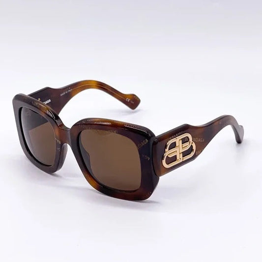 BALENCIAGA HAVANA RECTANGLE SUNGLASSES BB0069S