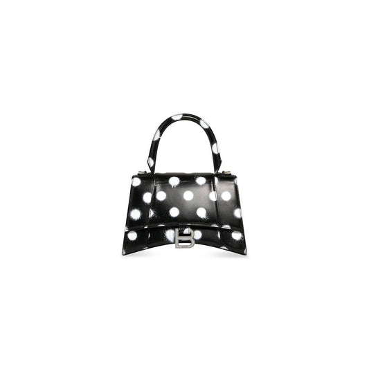 BALENCIAGA HOURGLASS SMALL HANDBAG SPRAYED POLKA DOTS PRINTED