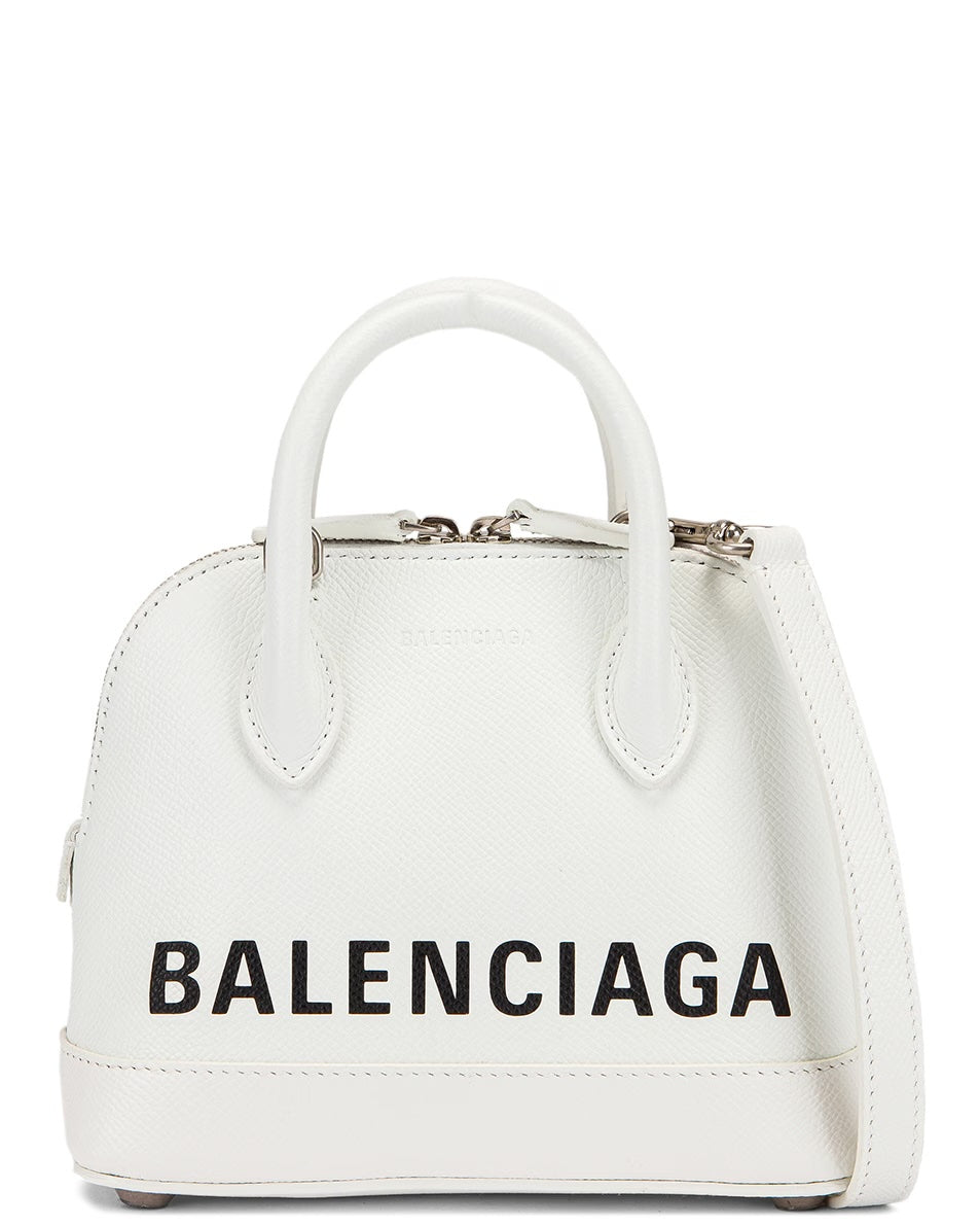 BALENCIAGA GRAINED CALFSKIN LEATHER MINI VILLE BAG
