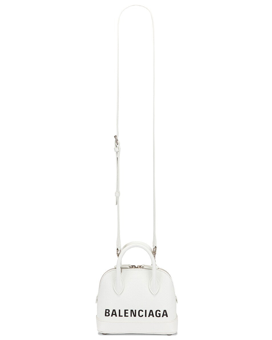 BALENCIAGA GRAINED CALFSKIN LEATHER MINI VILLE BAG