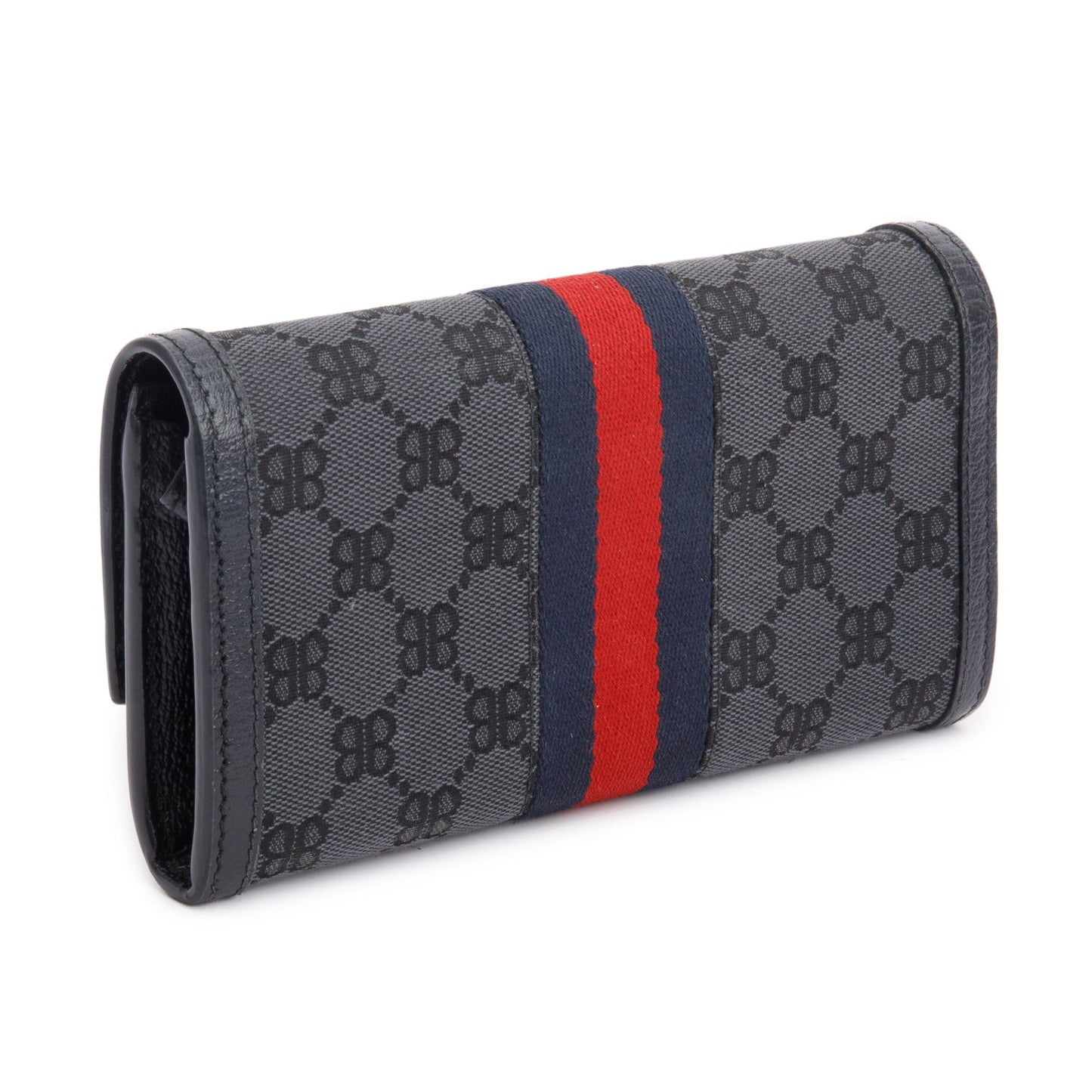 Balenciaga X Gucci The Hacker Project Black GG Canvas Web Continental Wallet