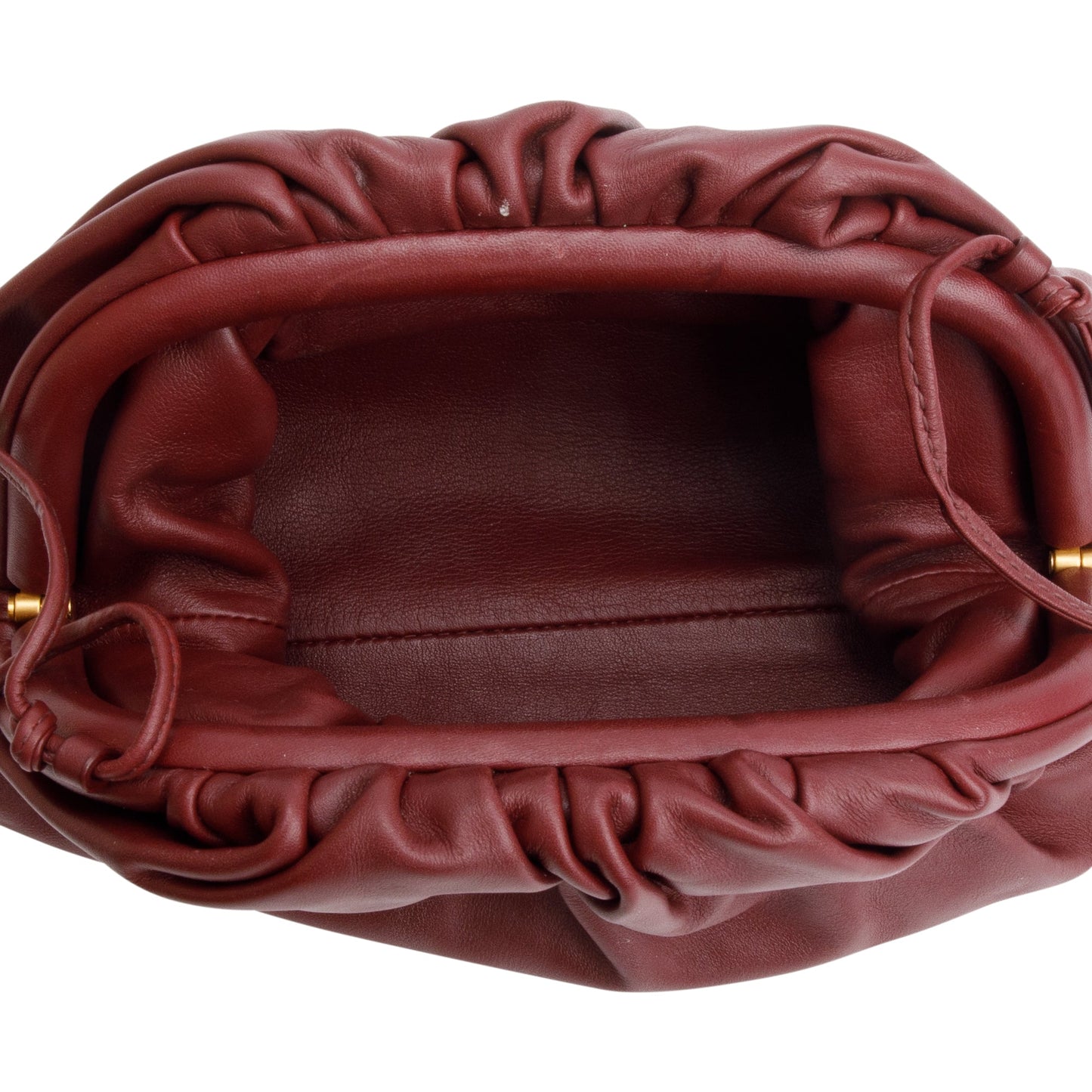 Bottega Veneta Burgundy Calfskin Leather The Mini Pouch