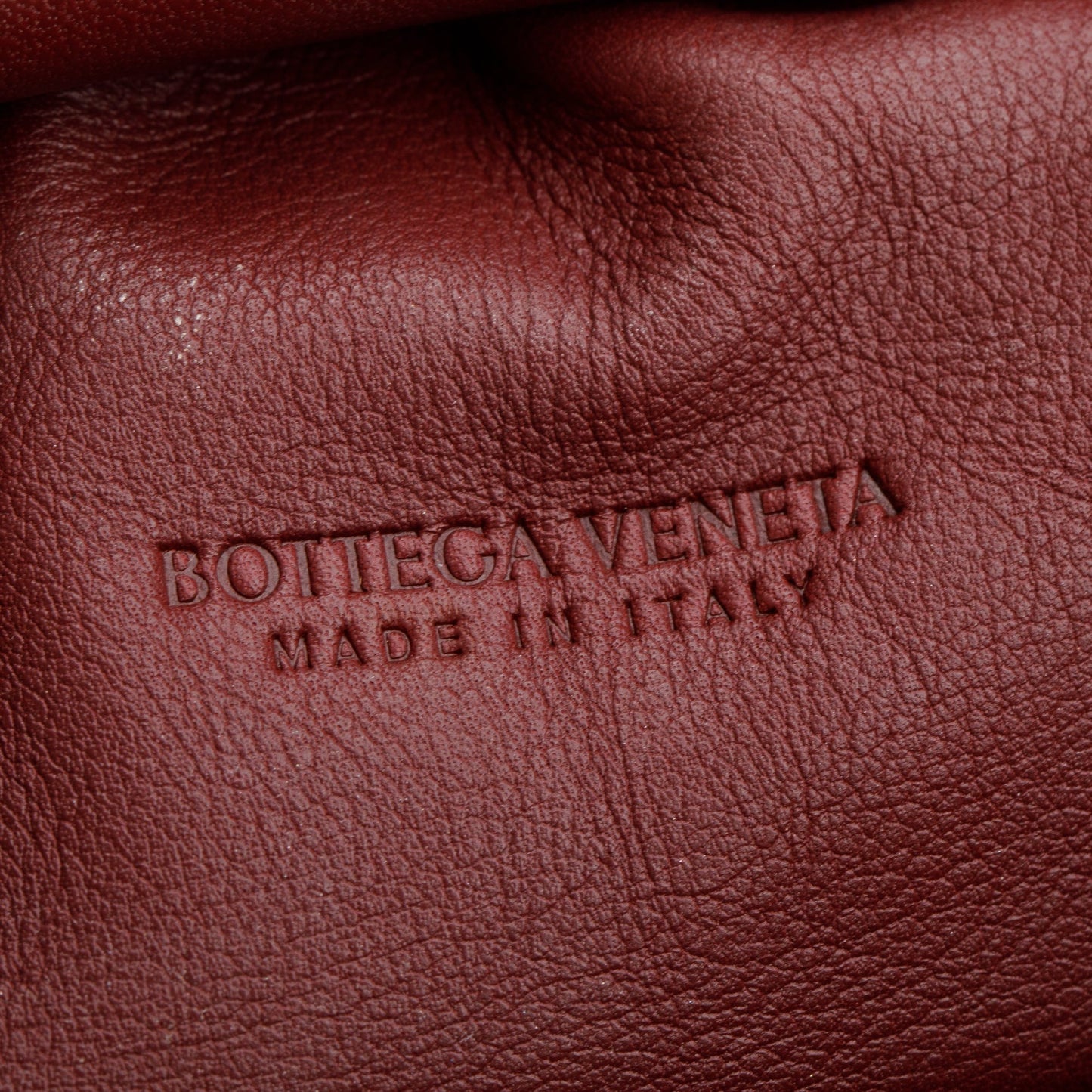 Bottega Veneta Burgundy Calfskin Leather The Mini Pouch