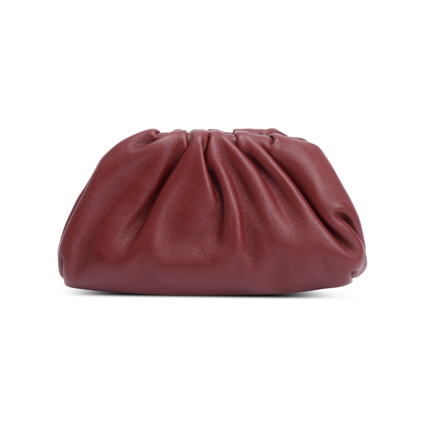 Bottega Veneta Burgundy Calfskin Leather The Pouch Micro