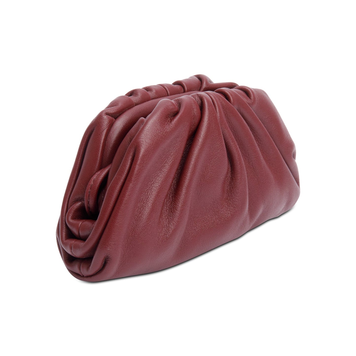 Bottega Veneta Burgundy Calfskin Leather The Pouch Micro