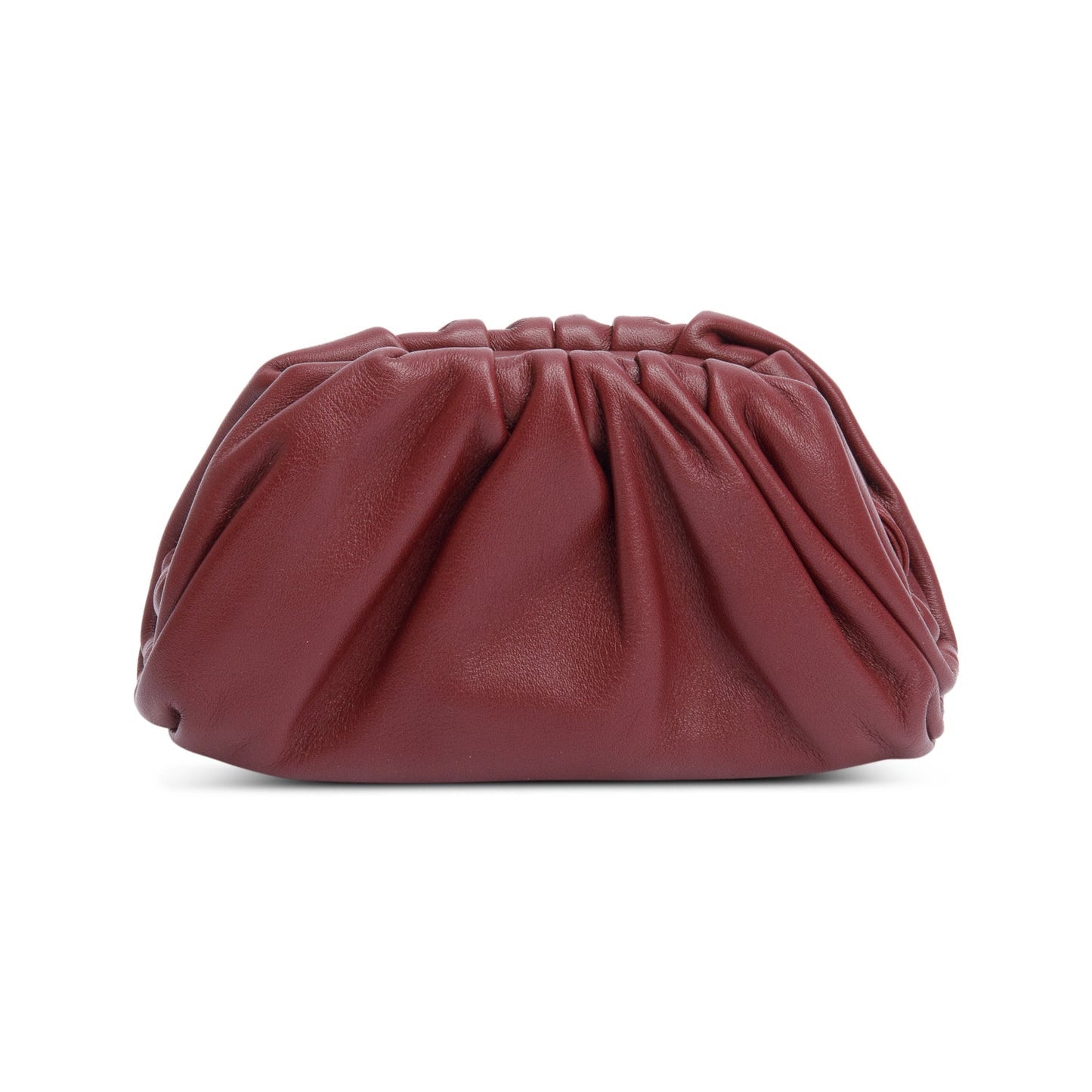 Bottega Veneta Burgundy Calfskin Leather The Pouch Micro
