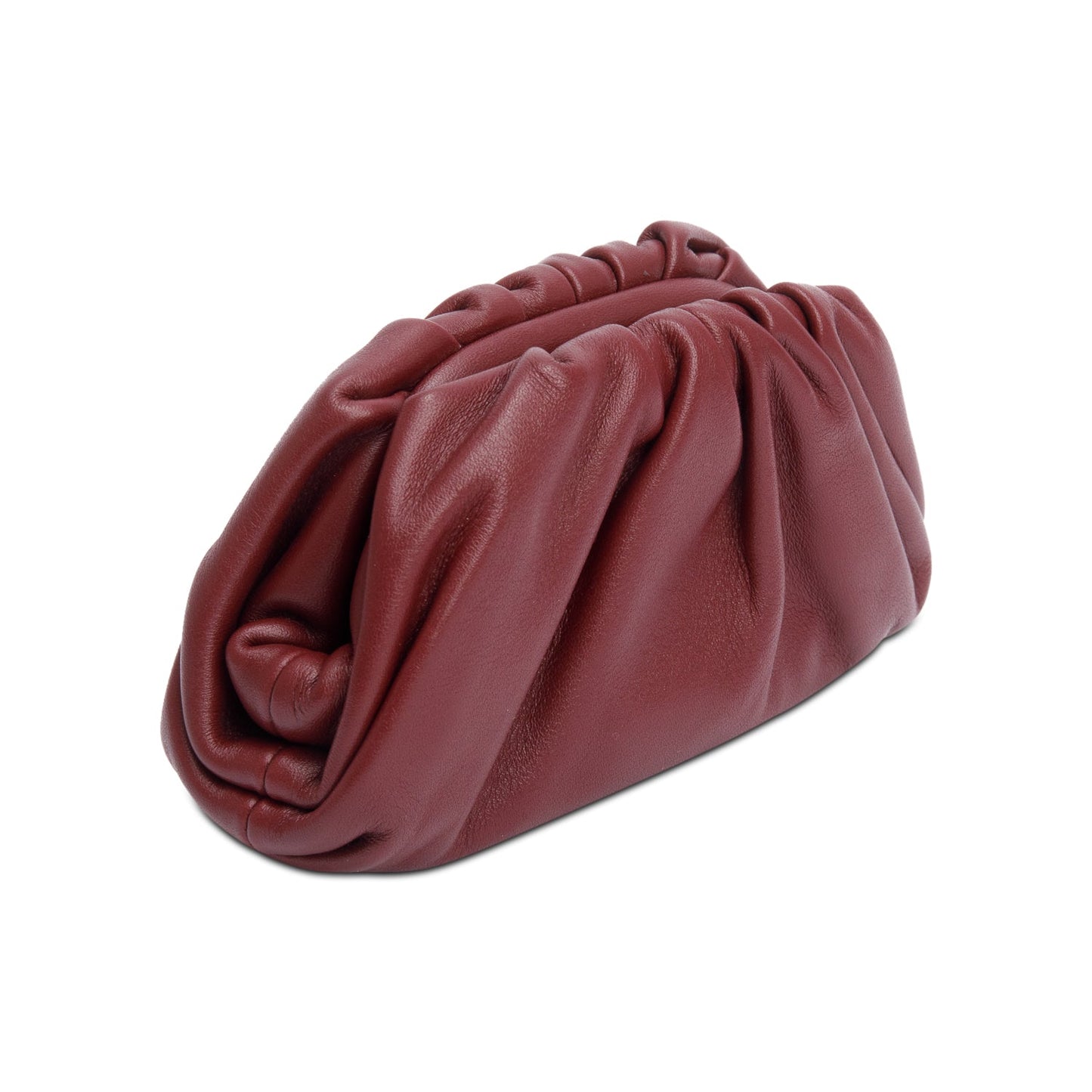 Bottega Veneta Burgundy Calfskin Leather The Pouch Micro