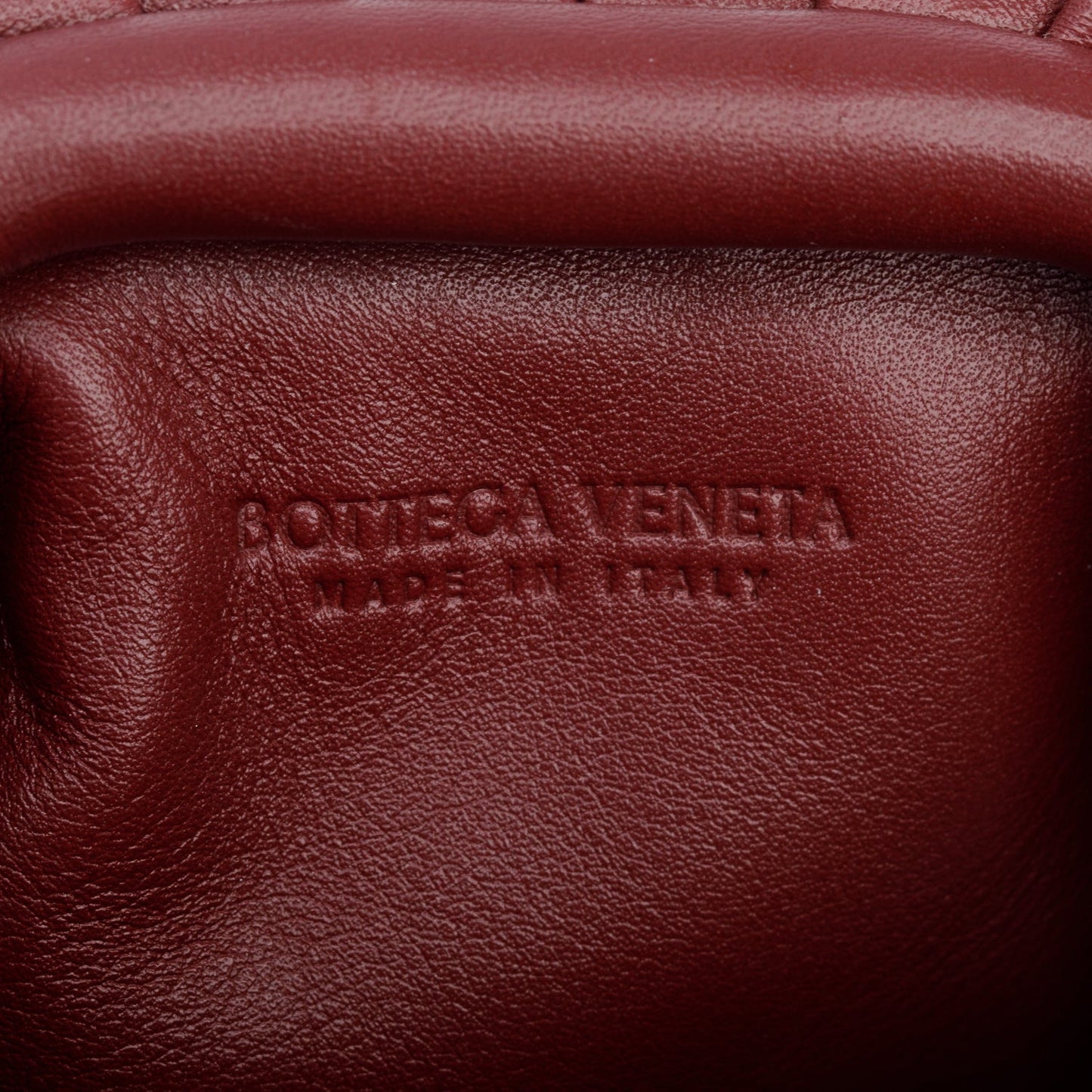 Bottega Veneta Burgundy Calfskin Leather The Pouch Micro