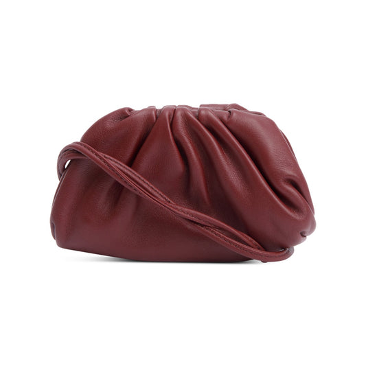 Bottega Veneta Burgundy Calfskin Leather The Pouch Micro